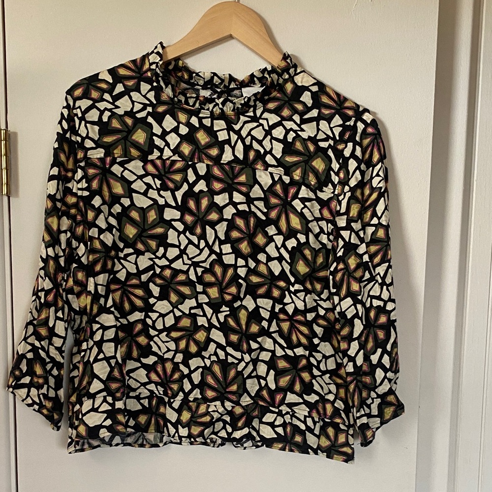 ba&sh Multicolor Geometric Button Down Shirt - Picture 3 of 9
